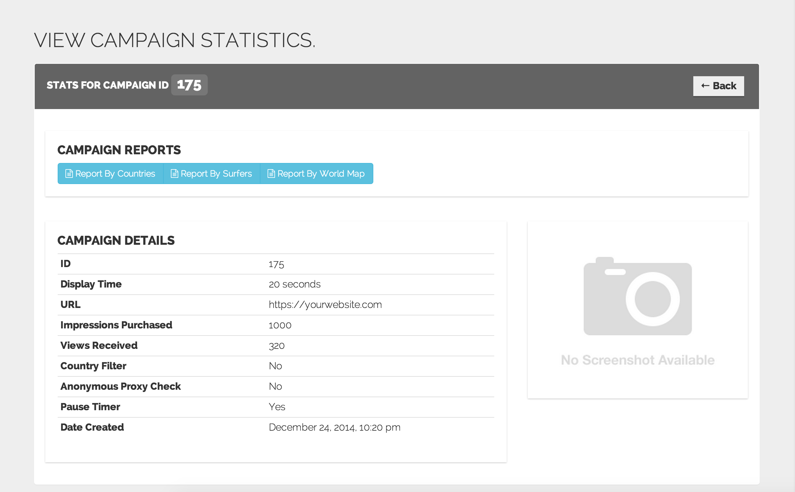 View campaign statistics View campaign statistics